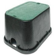 Nds NDS 113BC Valve Box with Overlapping ICV Cover, Rectangular, Polyolefin, Black/Green 113BC-AST